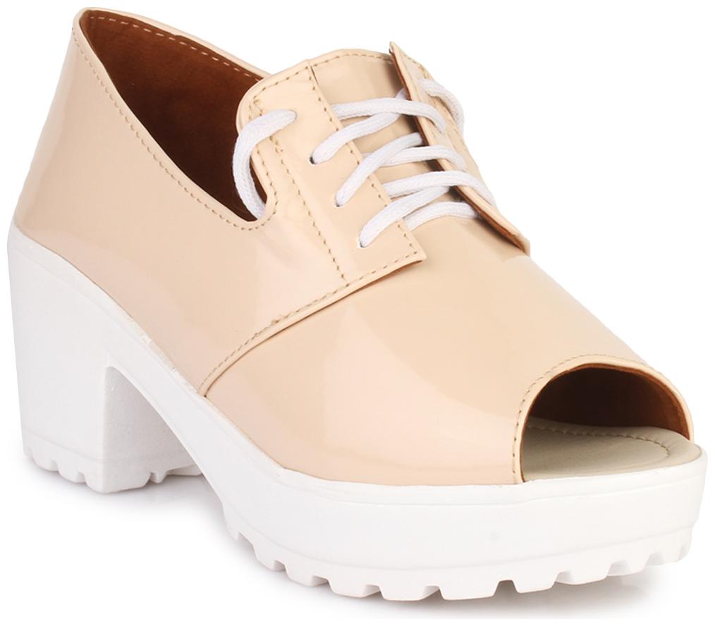 

Funku Fashion Beige Block Heels