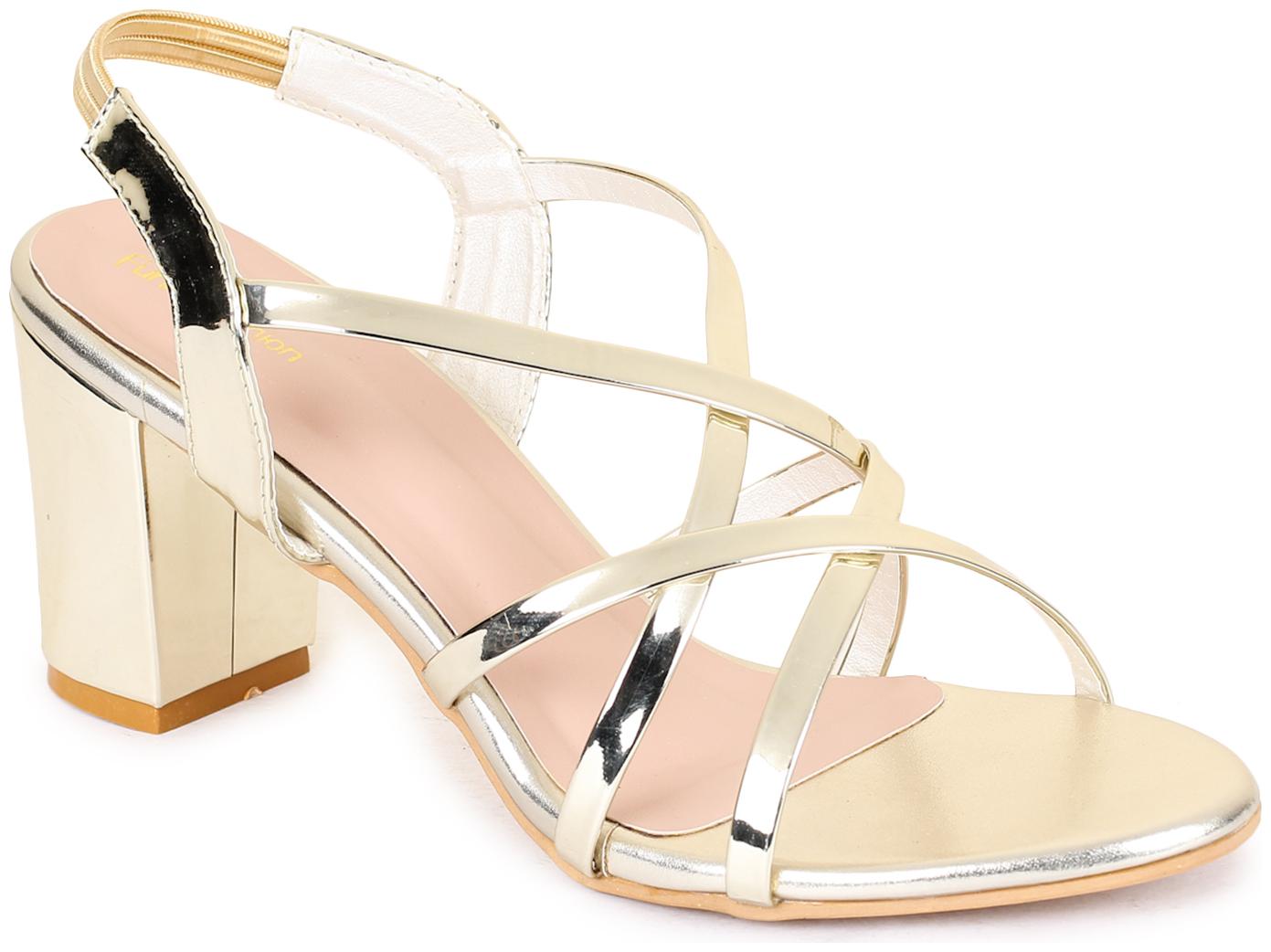 

Funku Fashion Women Gold Heeled Sandals