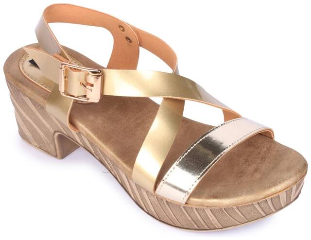 Funku Fashion Gold Block Heels