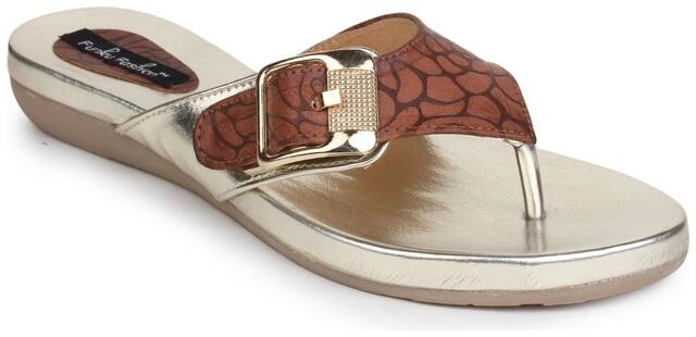 Funku Fashion Sandals For Women ( Brown )
