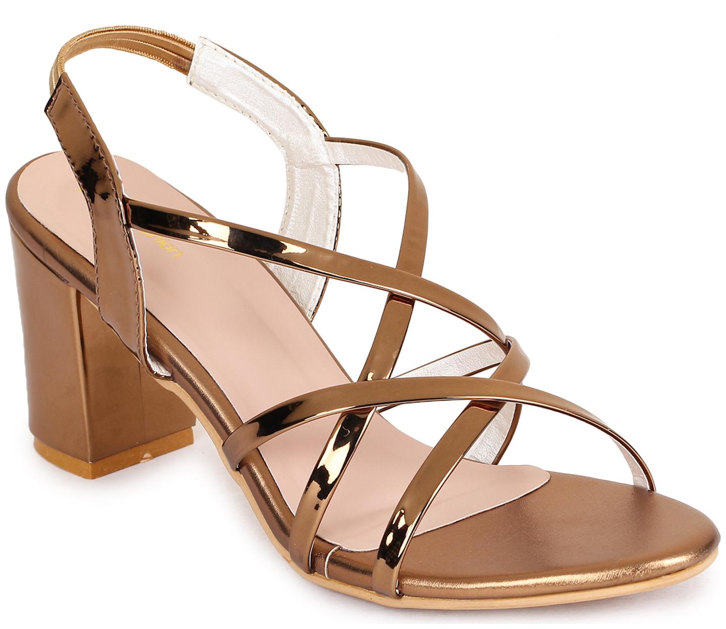 

Funku Fashion Women Copper Heeled Sandals