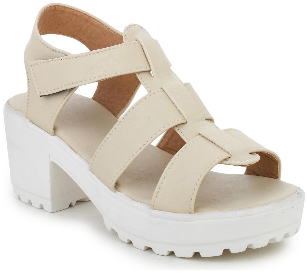 

Funku Fashion Beige Block Heels
