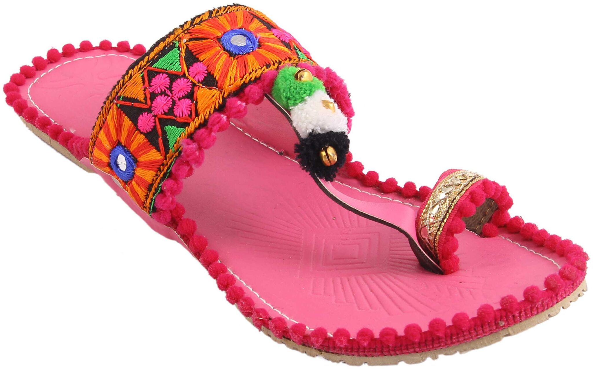 

Gerief Black Ethnic Kolhapuri Flat For Women Girls