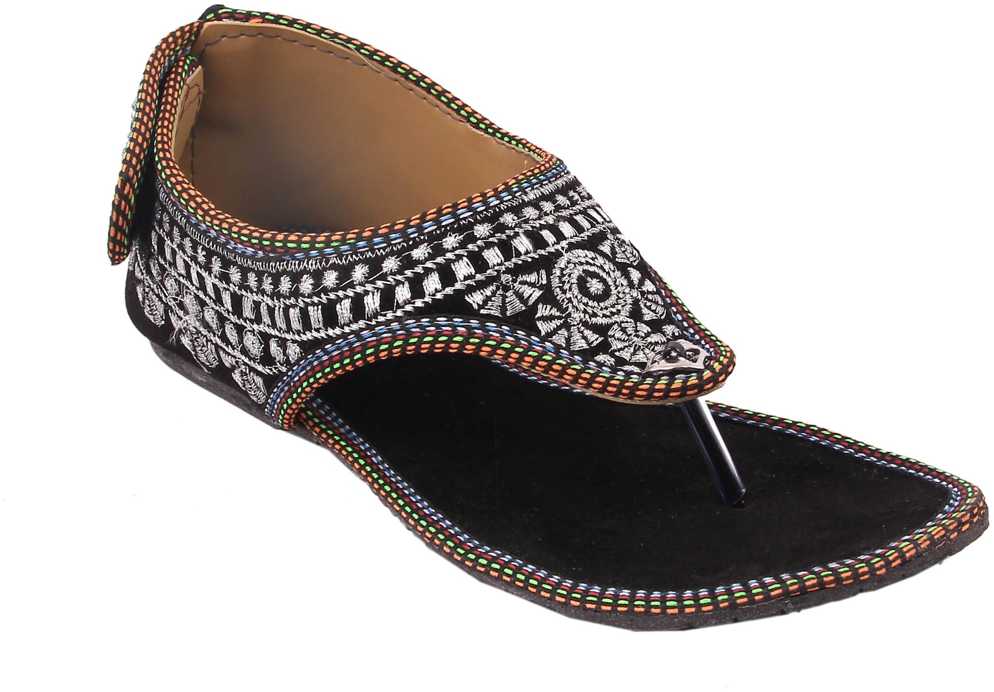 

Gerief Black Embroidery Velvet Ethnic Shoes for Women