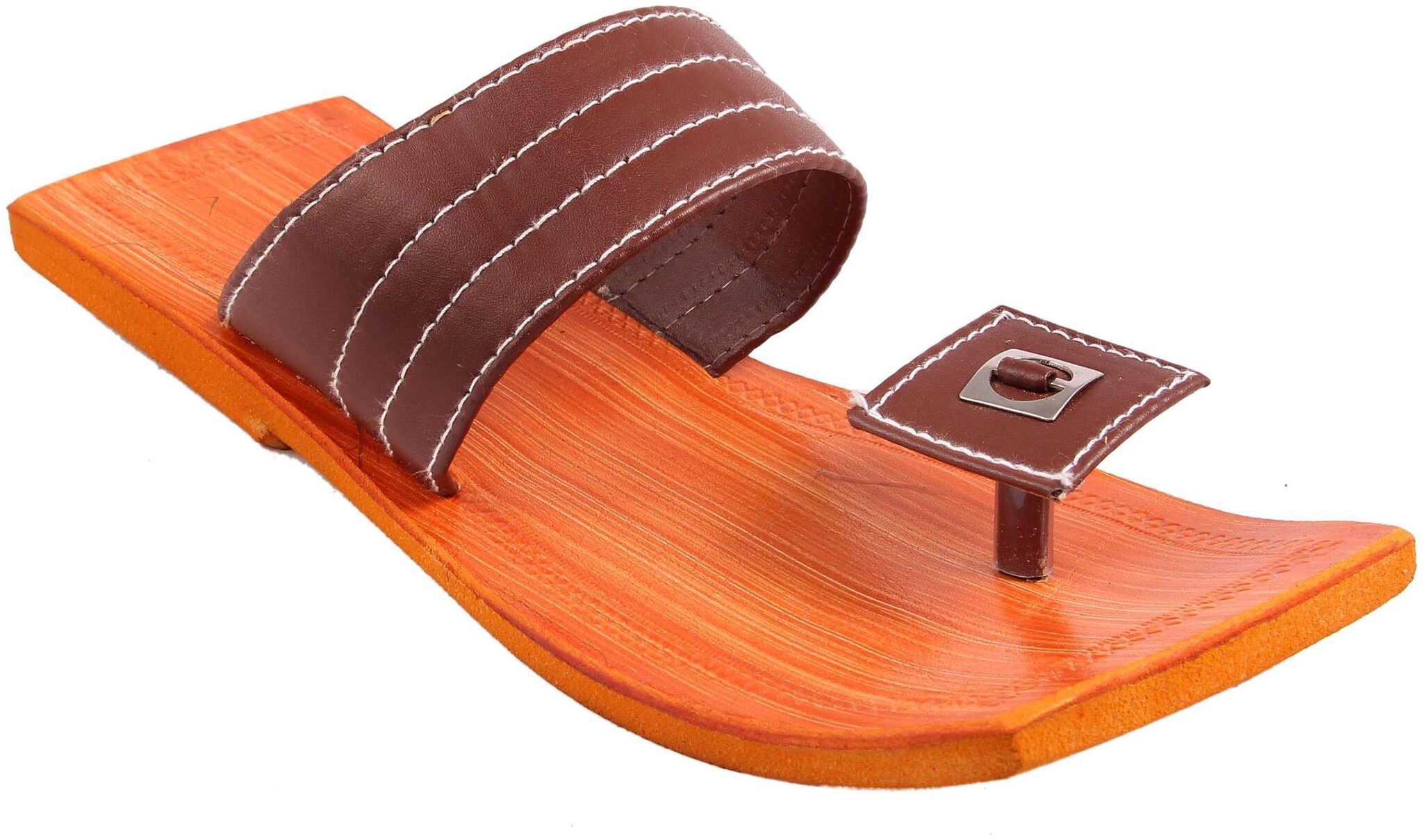 

Gerief Ethnic Brown Kolhapuri Flat Slipper for Men