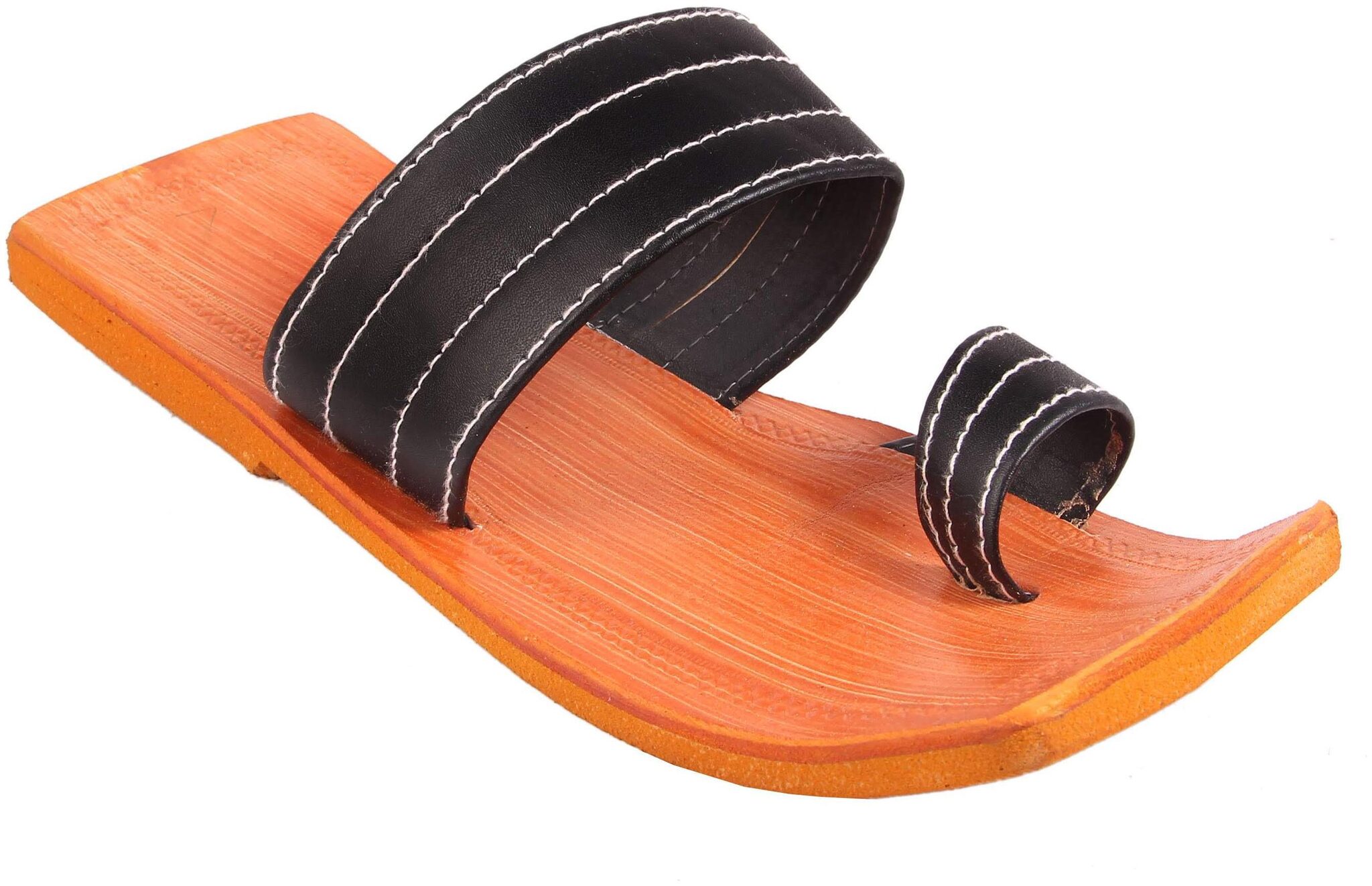 

Gerief Ethnic Black Kolhapuri Flat Slipper for Men