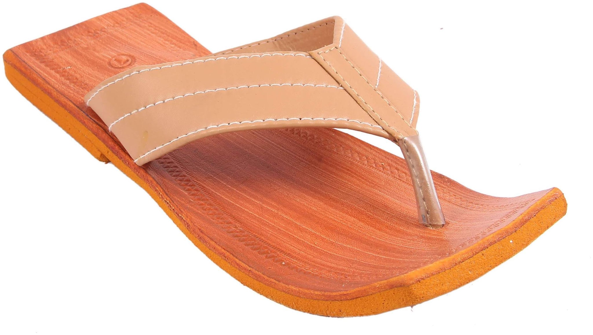 

Gerief Ethnic Cream Kolhapuri Flat Slipper for Men
