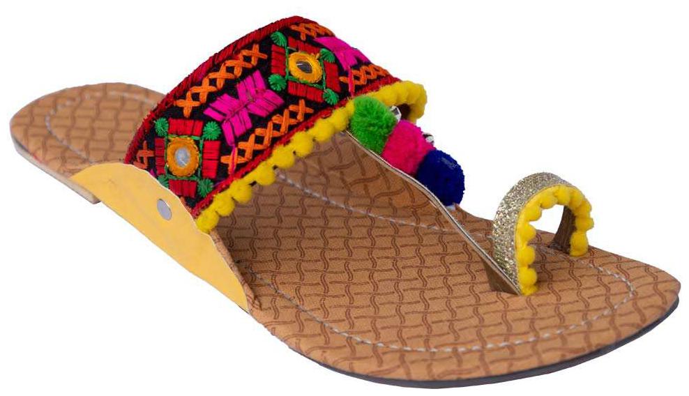 

Gerief High Quality Kolhapuri Yellow Flat for Women