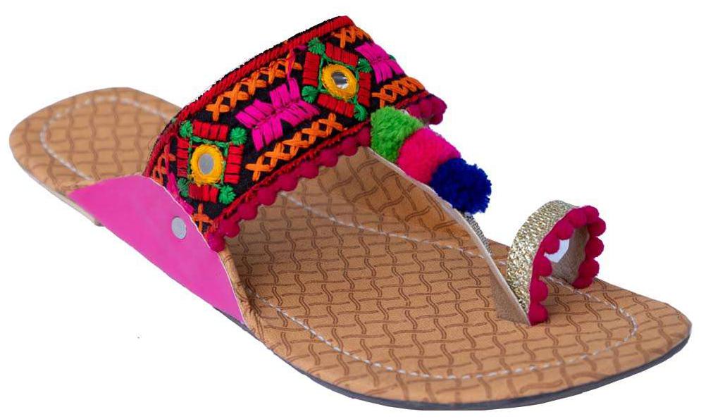 

Gerief High Quality Kolhapuri Pink Flat for Women