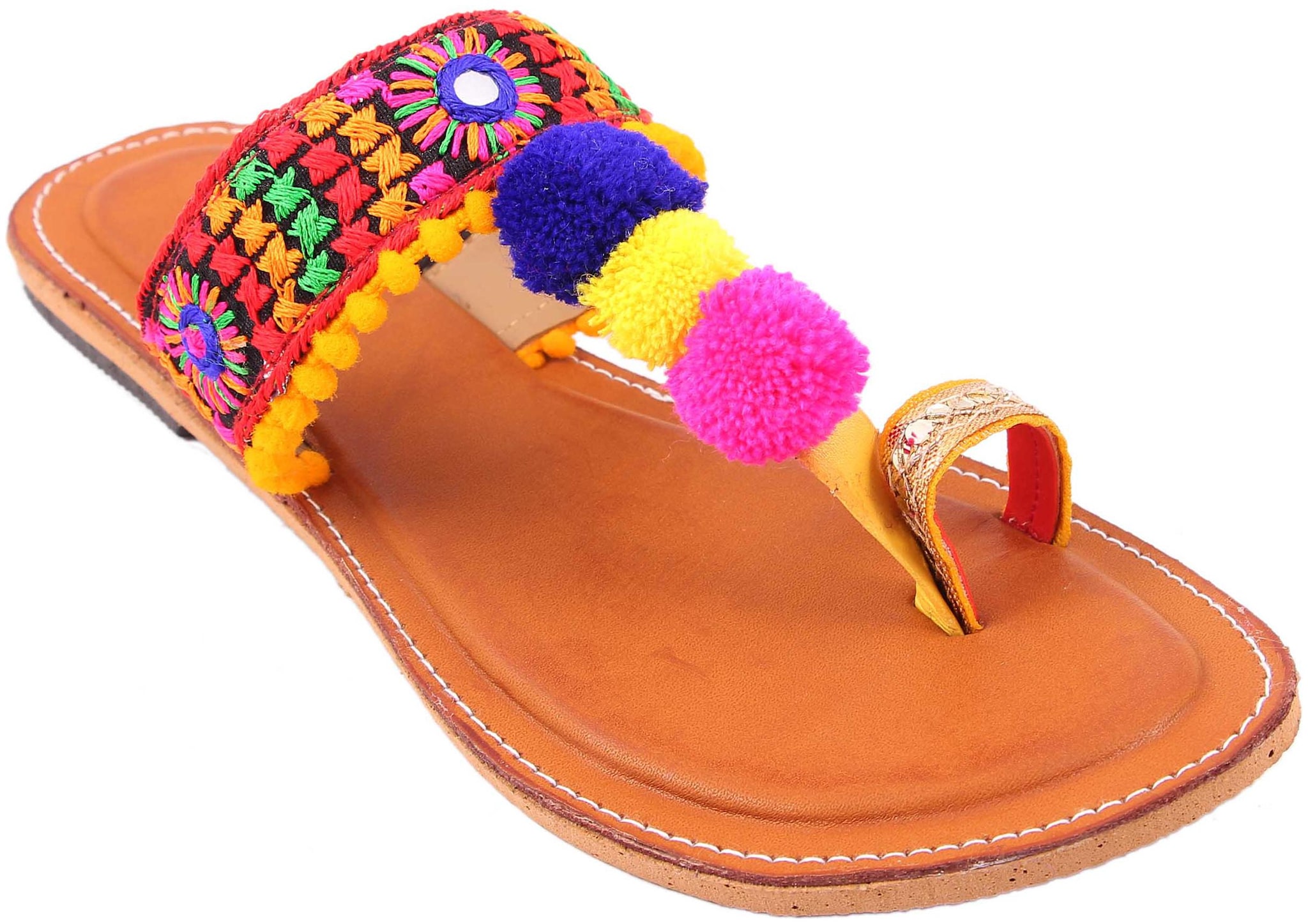 

GERIEF Women Multi-Color One Toe Flats