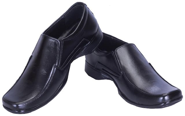 GROOFER KK-700 BLACK SLIP ON OFFICE SHOES