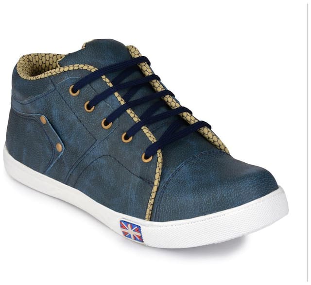 Groofer Men's Blue  High Top Sneakers
