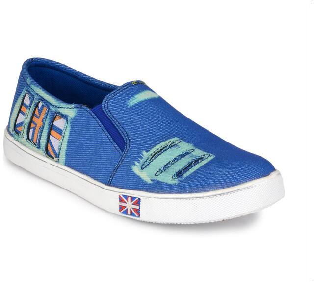 Groofer Men's Blue Slip on Sneakers