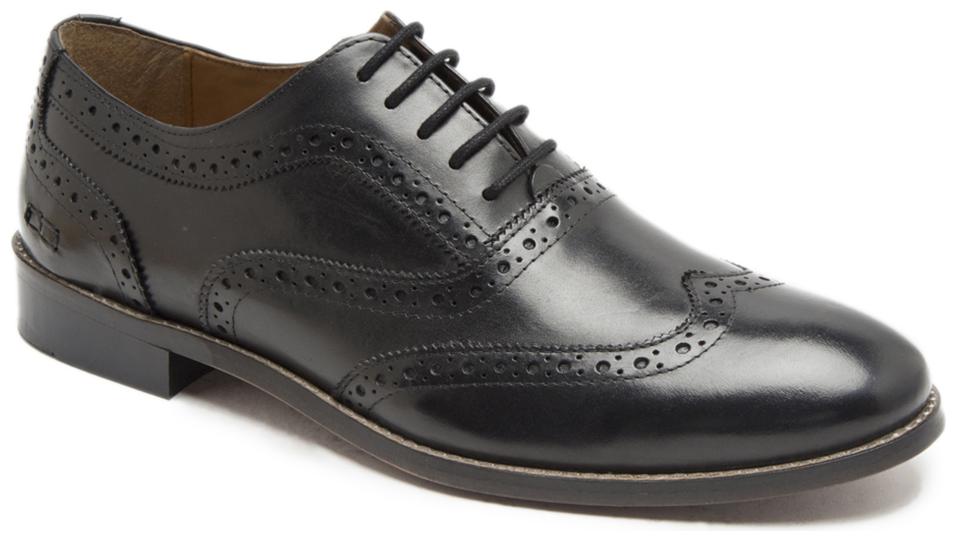 

Hats Off Accessories Genuine Leather Black Brogues Shoes