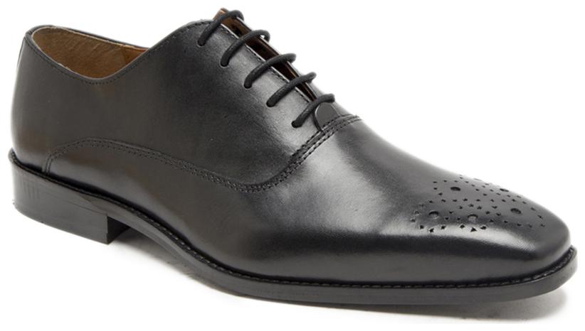 

Hats Off Accessories Genuine Leather Black Oxford Shoes with Brogues detailing
