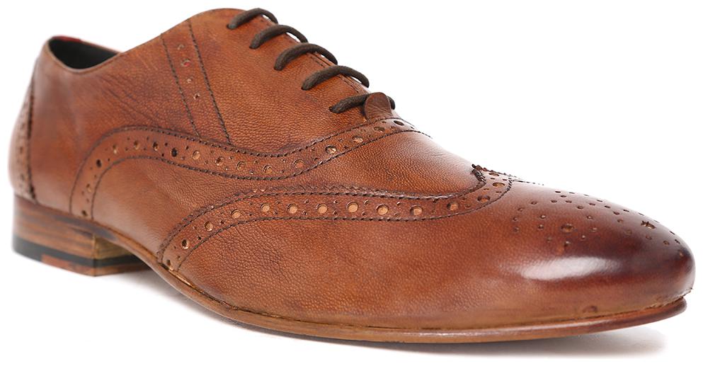 

Hats Off Accessories Genuine Leather Brown wingtip Brogues Shoes
