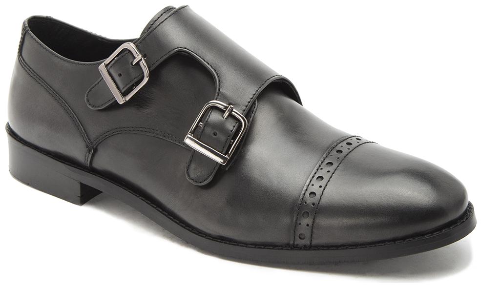 

Hats Off Accessories Genuine Leather Charcol Grey Double Monk Shoes