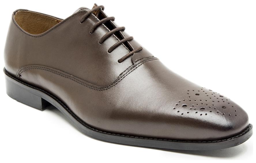 

Hats Off Accessories Genuine Leather Brown Oxford Shoes with Brogues detailing