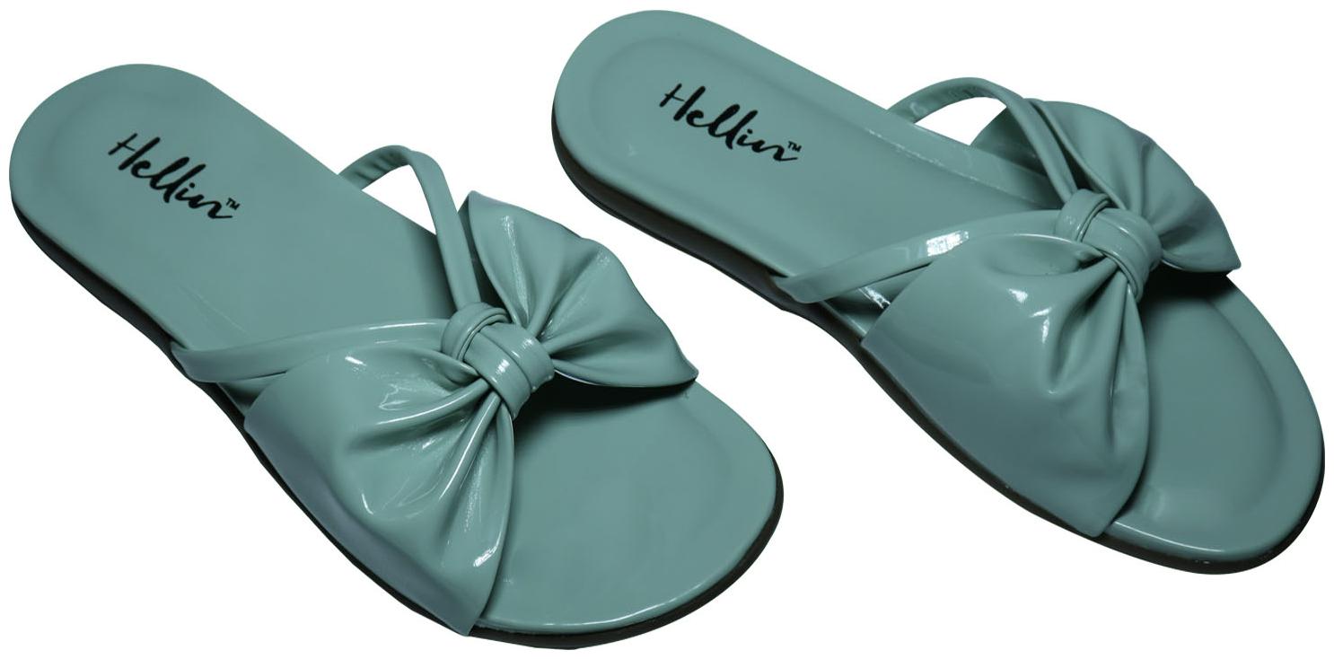 

Hellin Flip Flops Slip On UK 8 Green