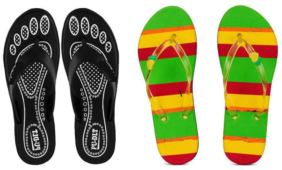 

HEXA Women Black Slippers