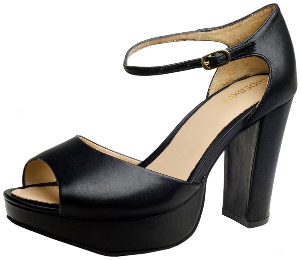 

HIDESIGN MARILYN BLACK LEATHER LADIES HEELS
