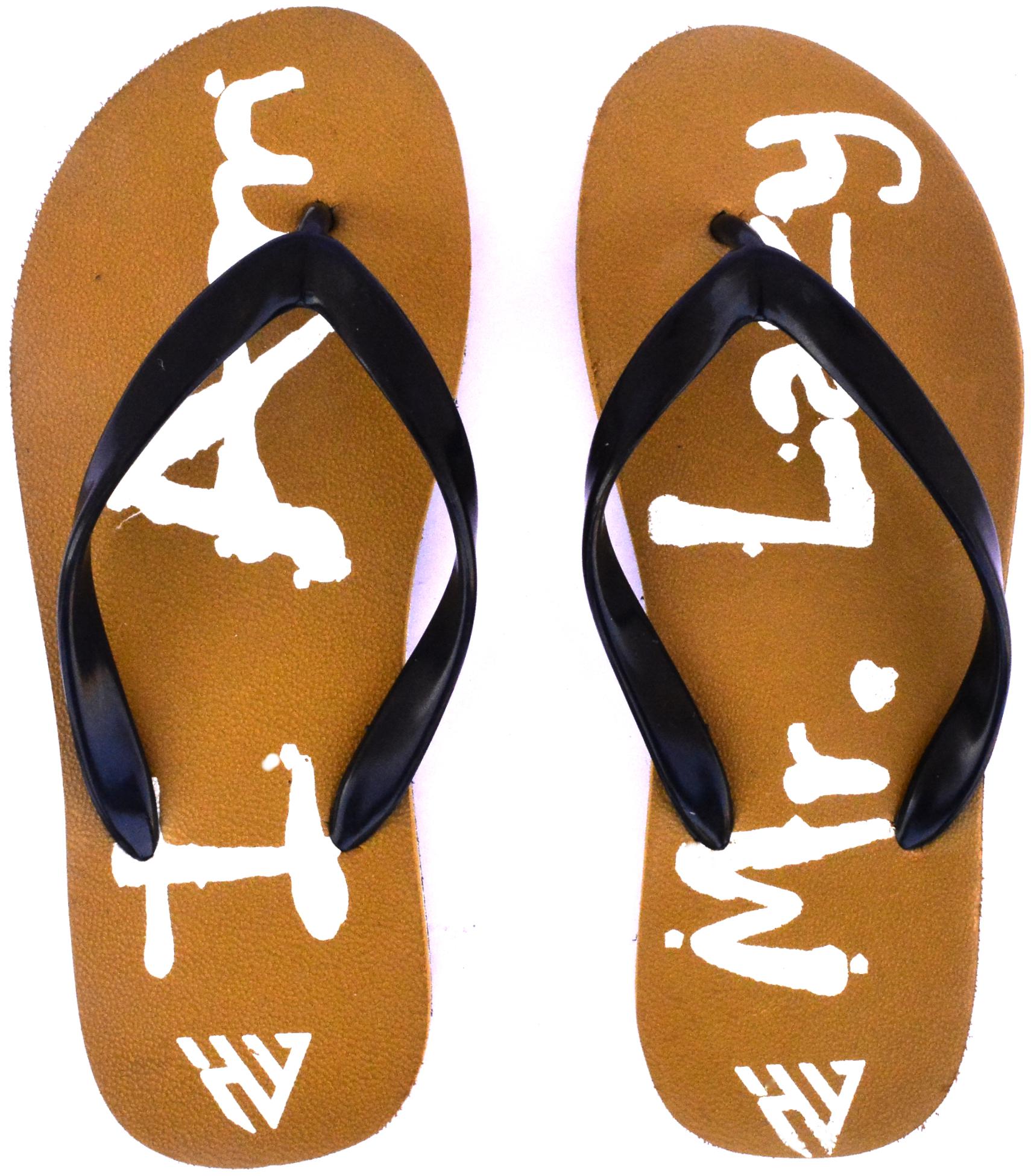 

HighWalker Men Beige Black Flip-Flops - 1 Pair