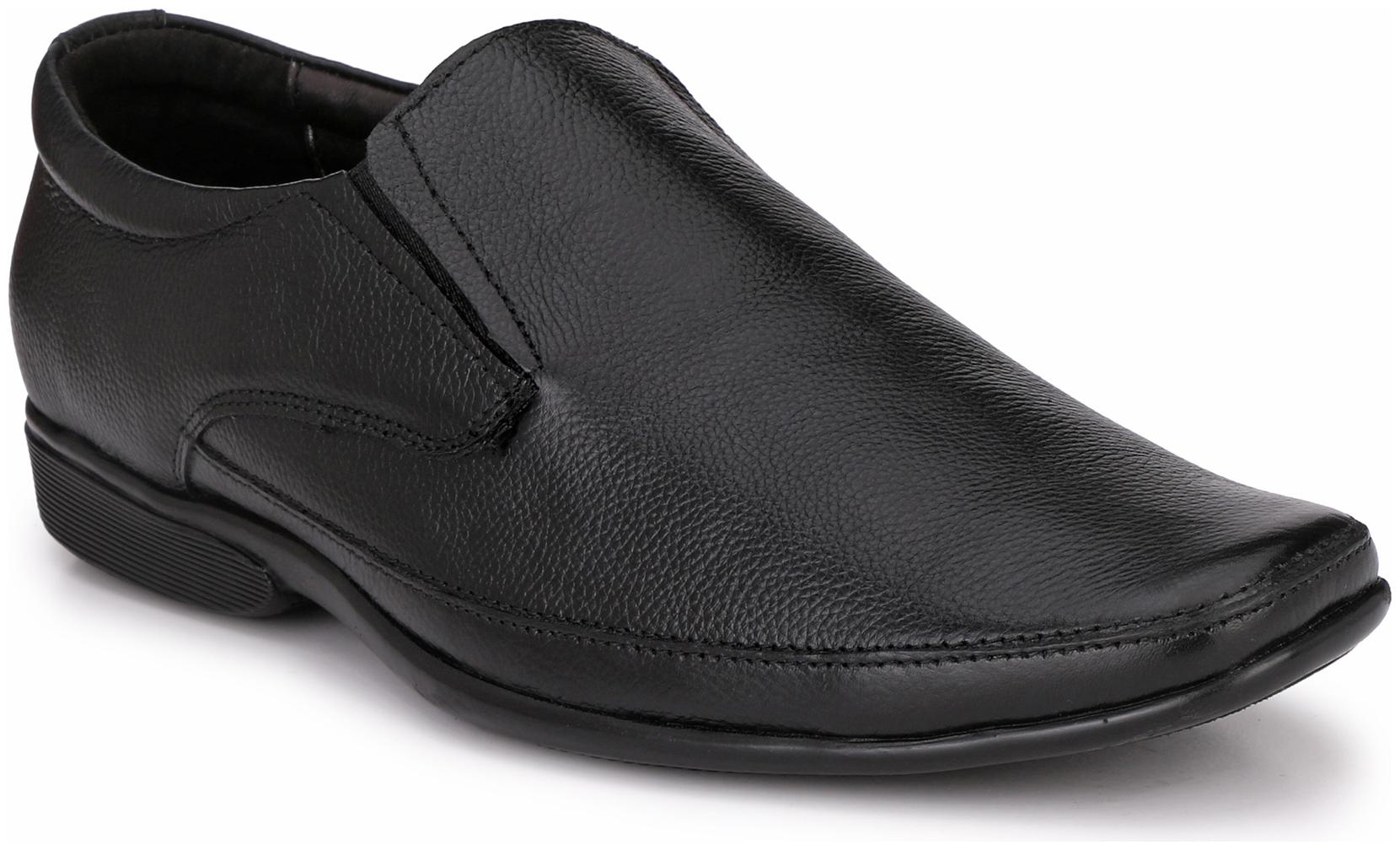 

Hirel Men Black Leather Slip On Formal Shoes