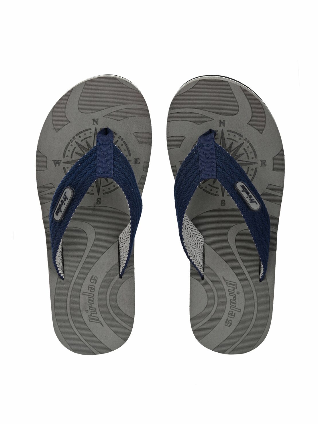 

Hirolas Men Grey Blue Flip-Flops - 1 Pair
