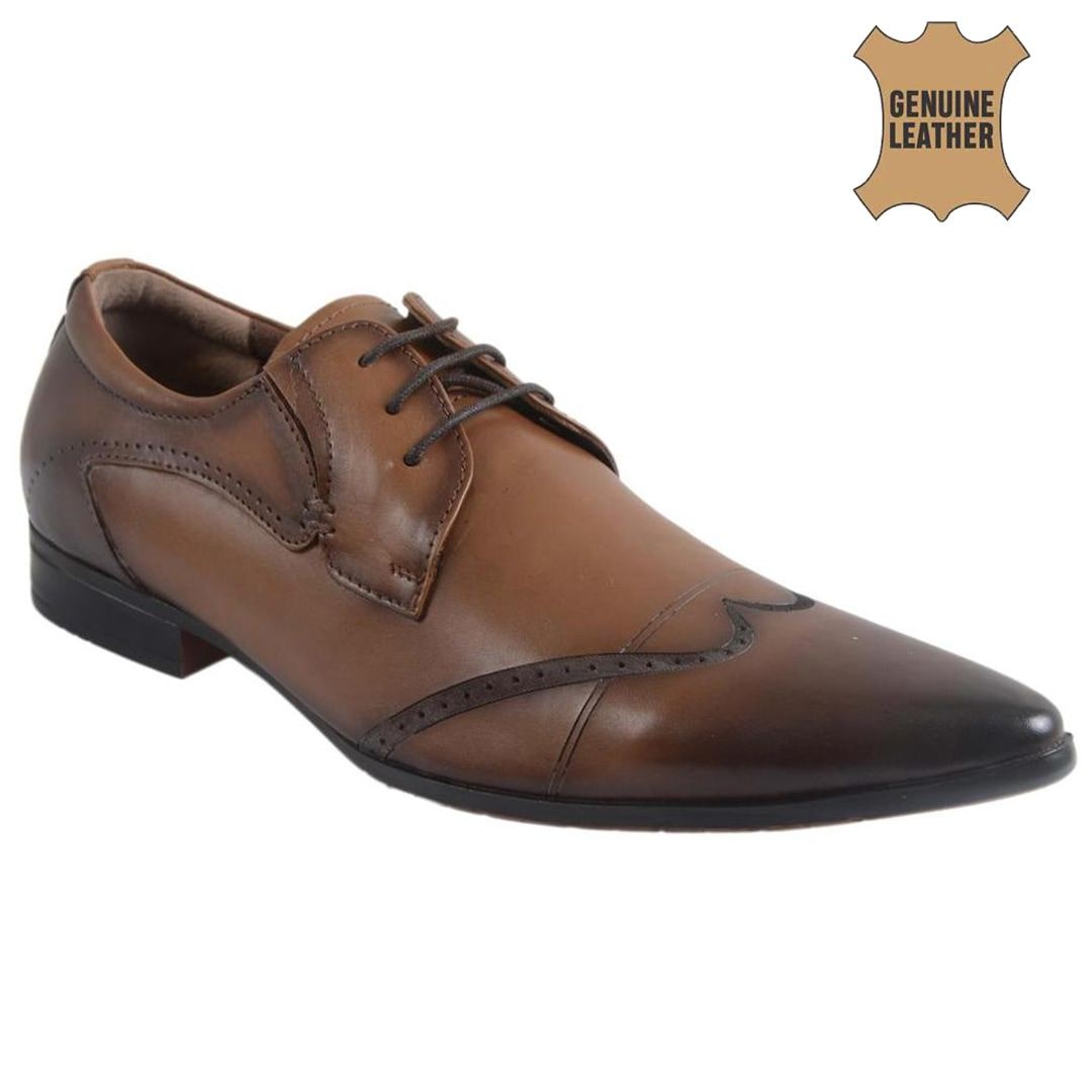 

Hitz Men Tan Derby Formal Shoes