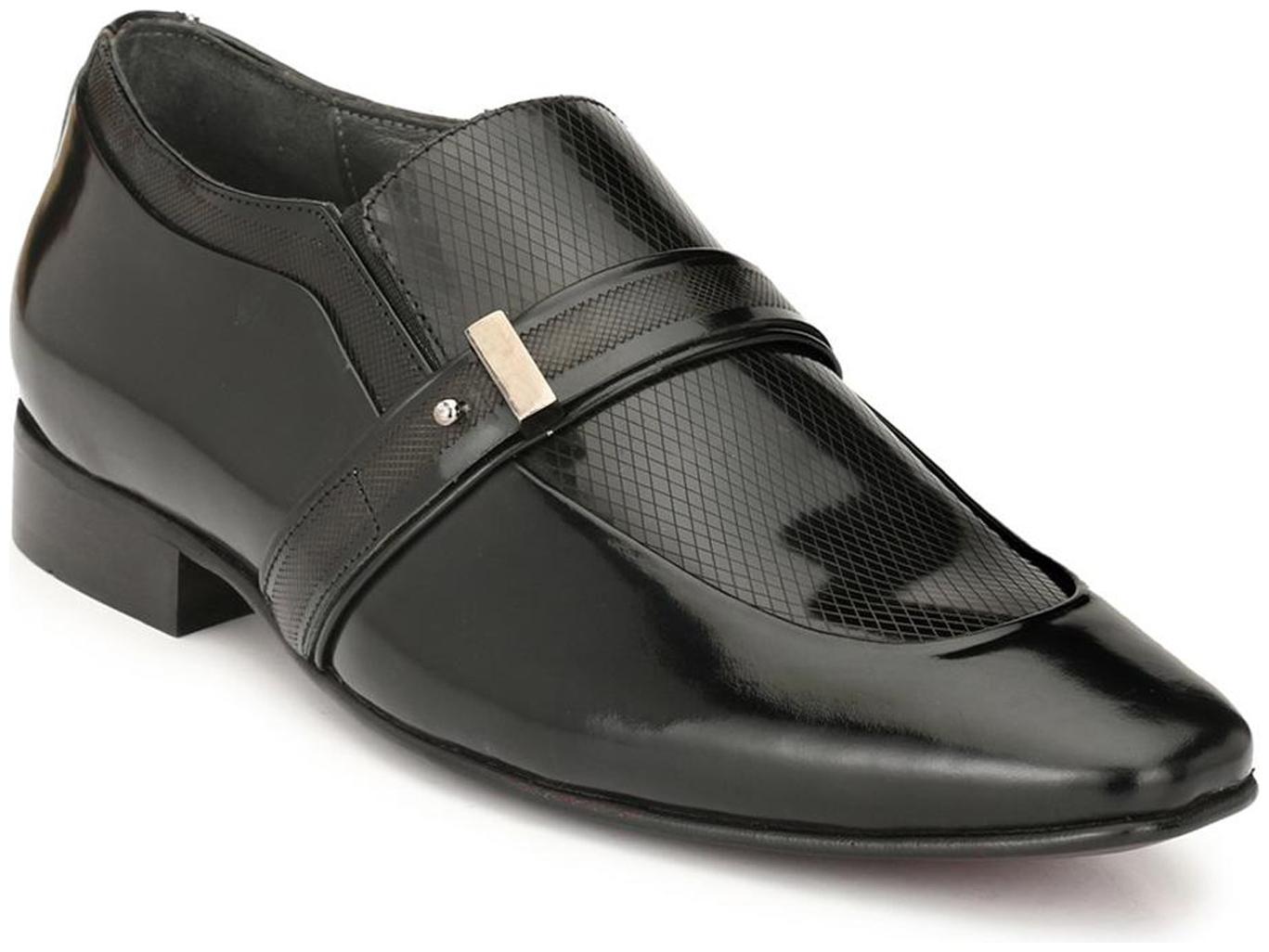

Hitz Men Black Slip-On Formal Shoes