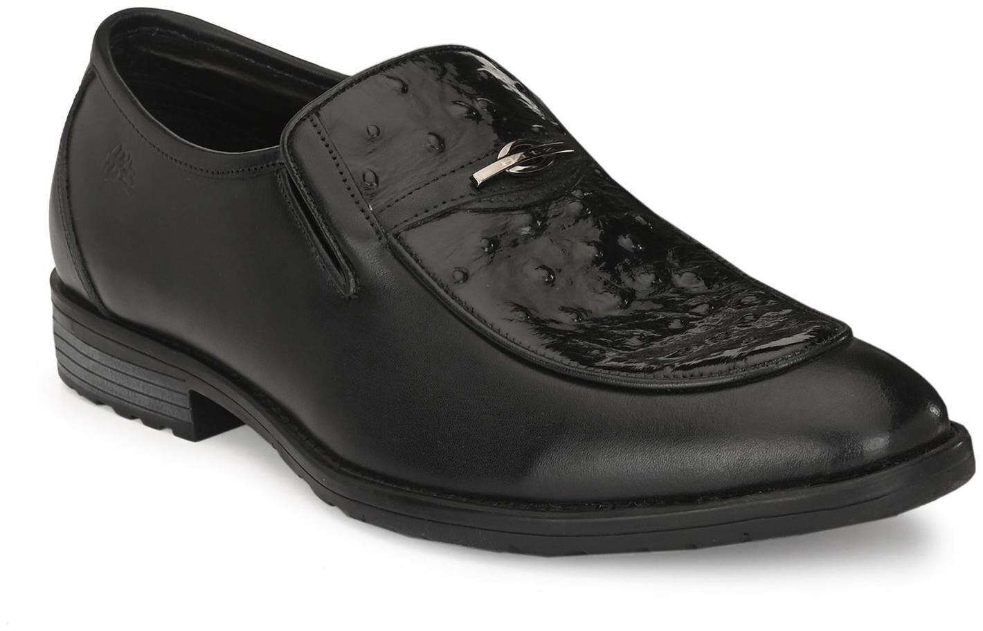 

Hitz Men Black Slip-On Formal Shoes - 1659-BLACK OSTRICH