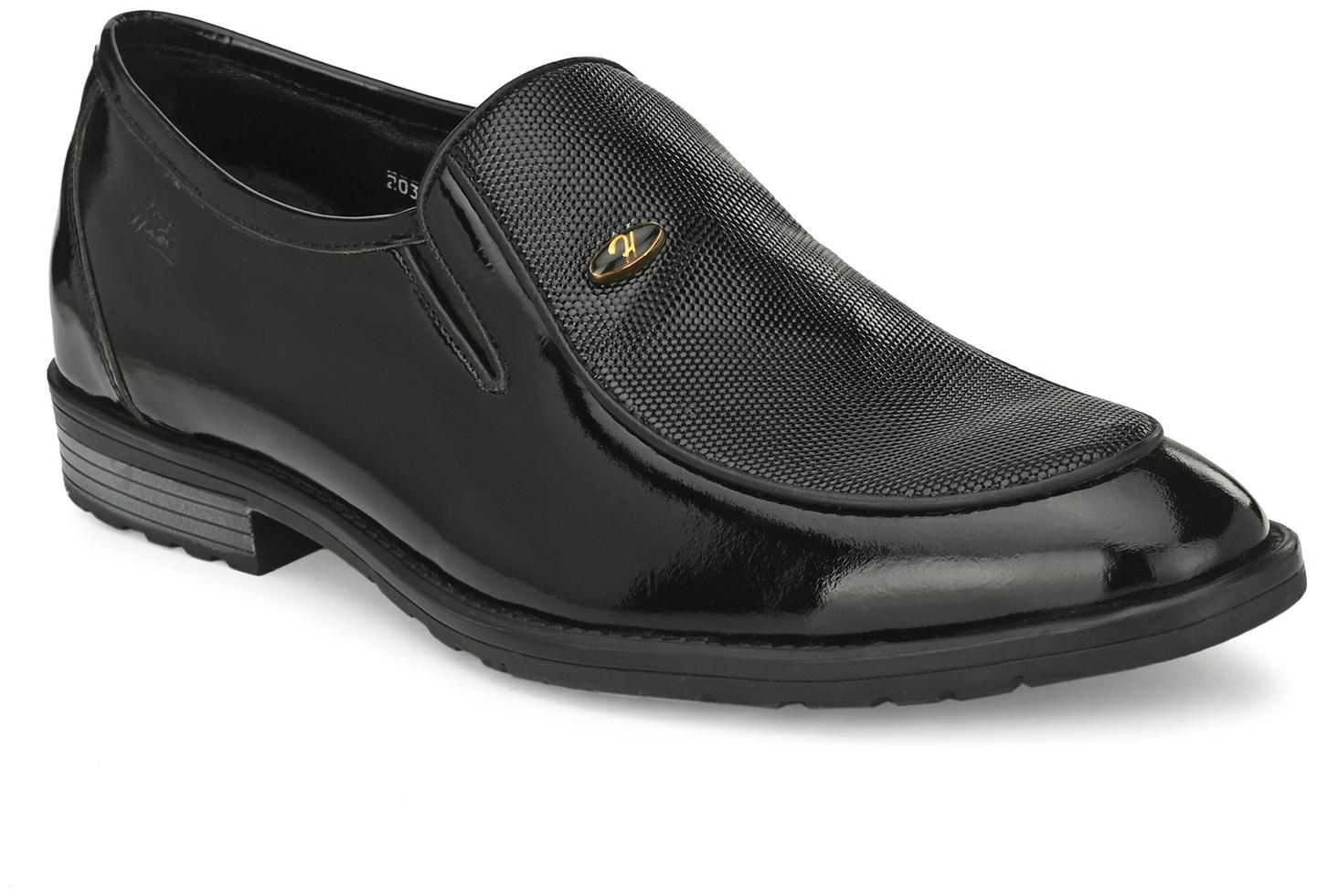 

Hitz Men Black Slip-On Formal Shoes - 1658-BLACK BINDI P
