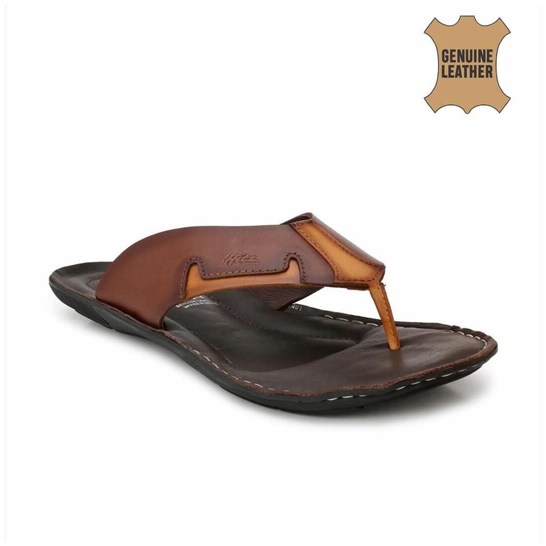 

Hitz Brown Leather Slippers for Men