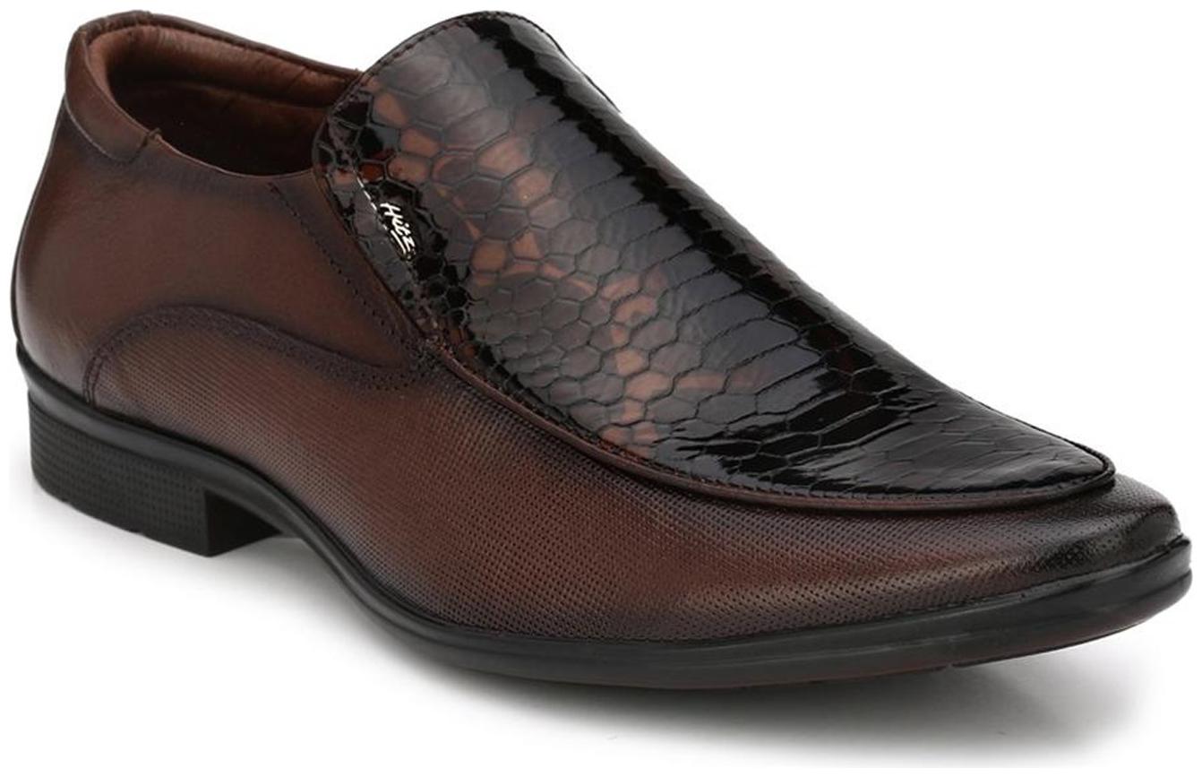

Hitz Men Brown Slip-On Formal Shoes
