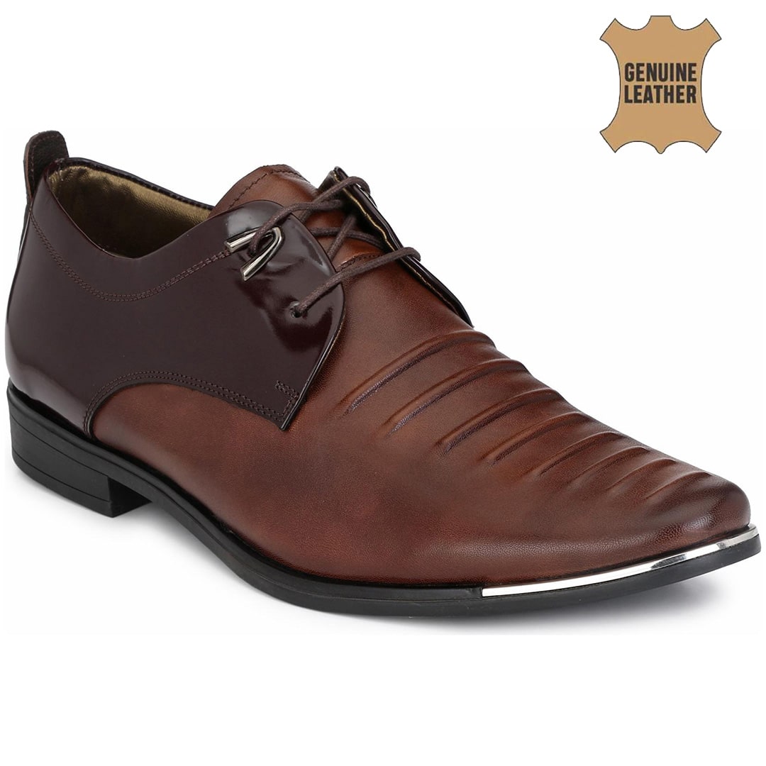 

Hitz Men Brown Derby Formal Shoes