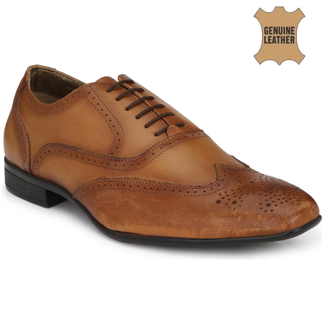 

Hitz Men Tan Brogues Formal Shoes