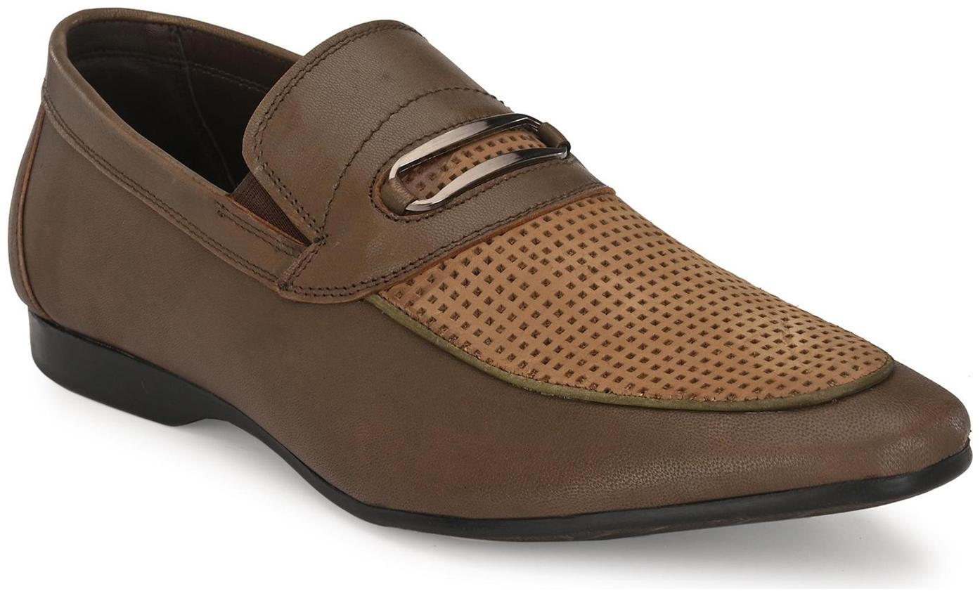 

Hitz Men Tan Slip-On Formal Shoes - 3901-OLIVE SH P