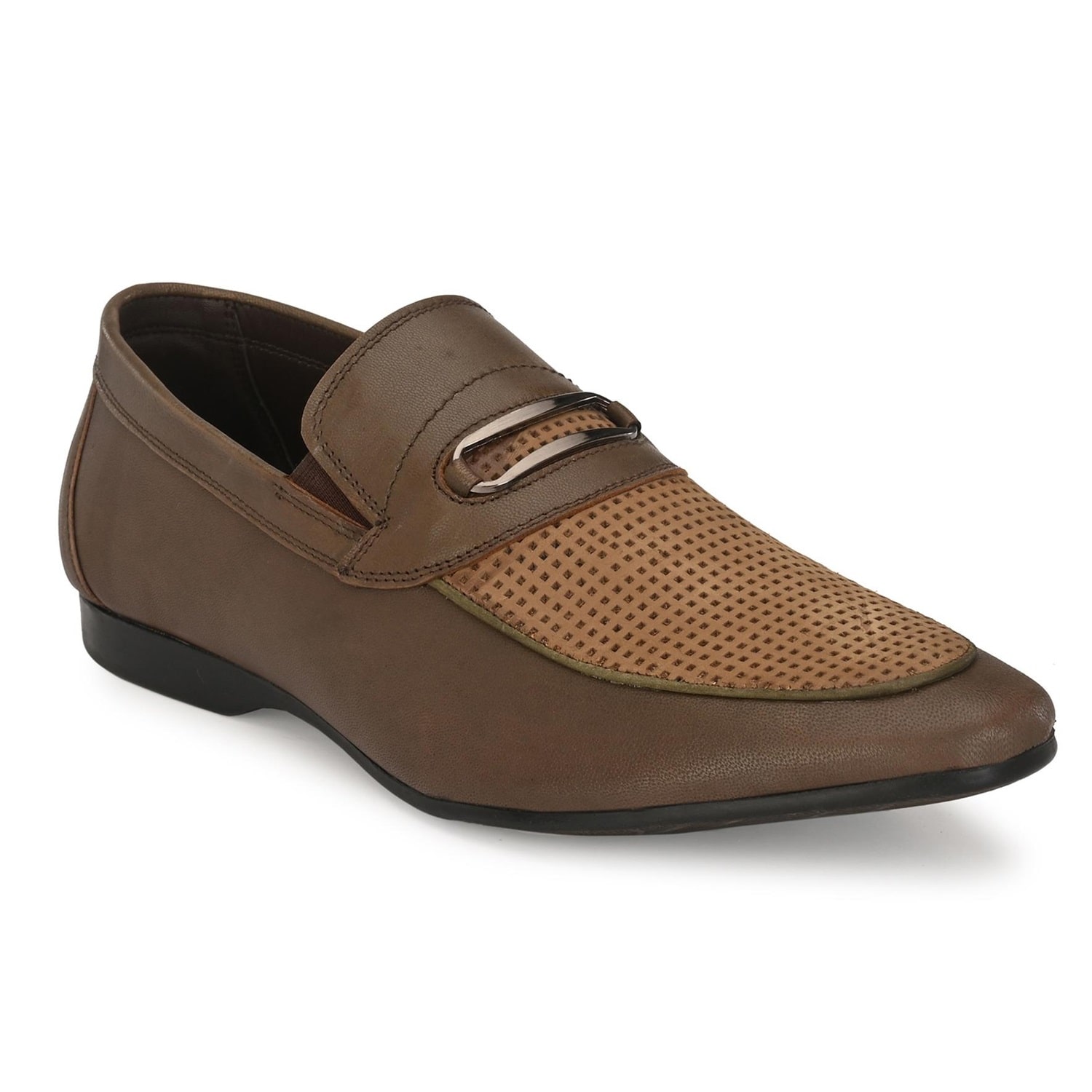 

Hitz Men Tan Slip-On Formal Shoes - 3901-OLIVE SH P