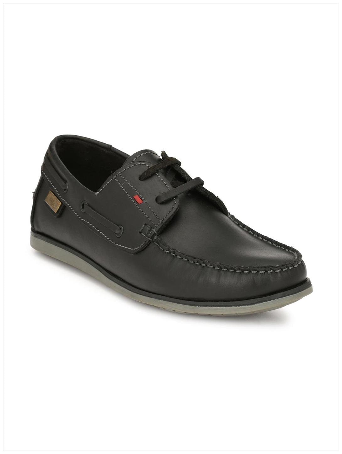 

Hitz Leather Black Boat Shoes