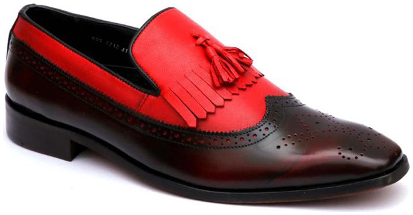 

Hitz Men Red Slip-On Formal Shoes - 7712-BO CALF SHEEP