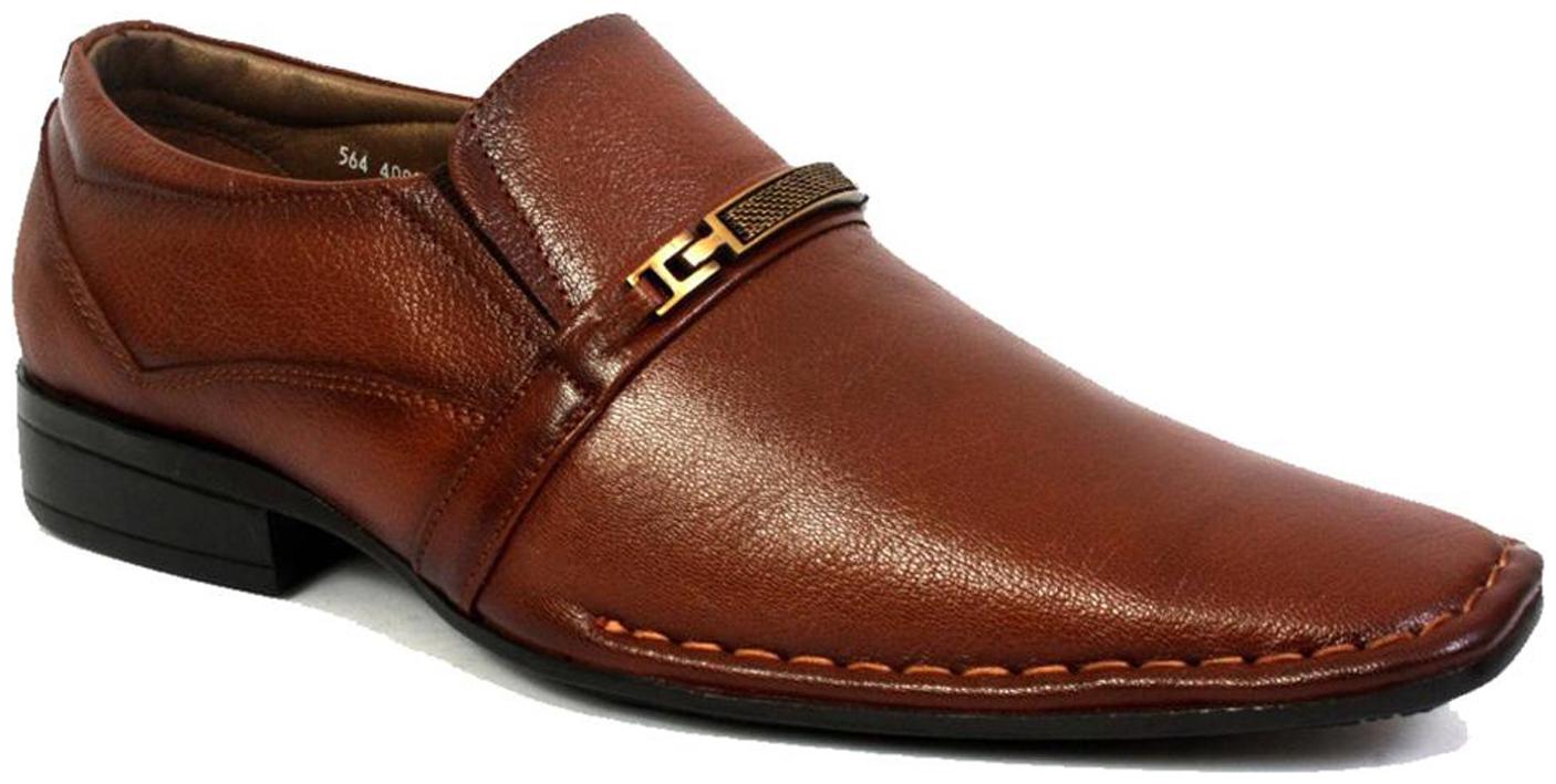 

Hitz Men Tan Slip-On Formal Shoes