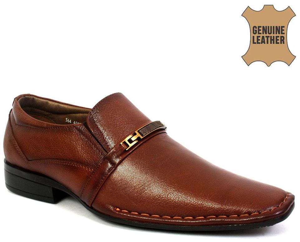 

Hitz Men Tan Slip-On Formal Shoes