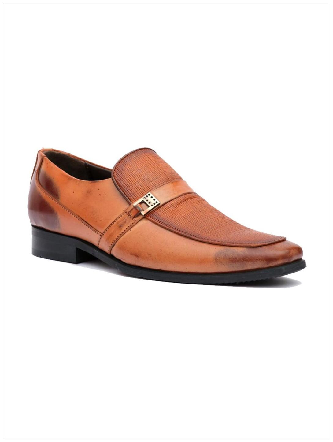 

Hitz Men Tan Slip-On Formal Shoes - 6651-PATENT MATRIX