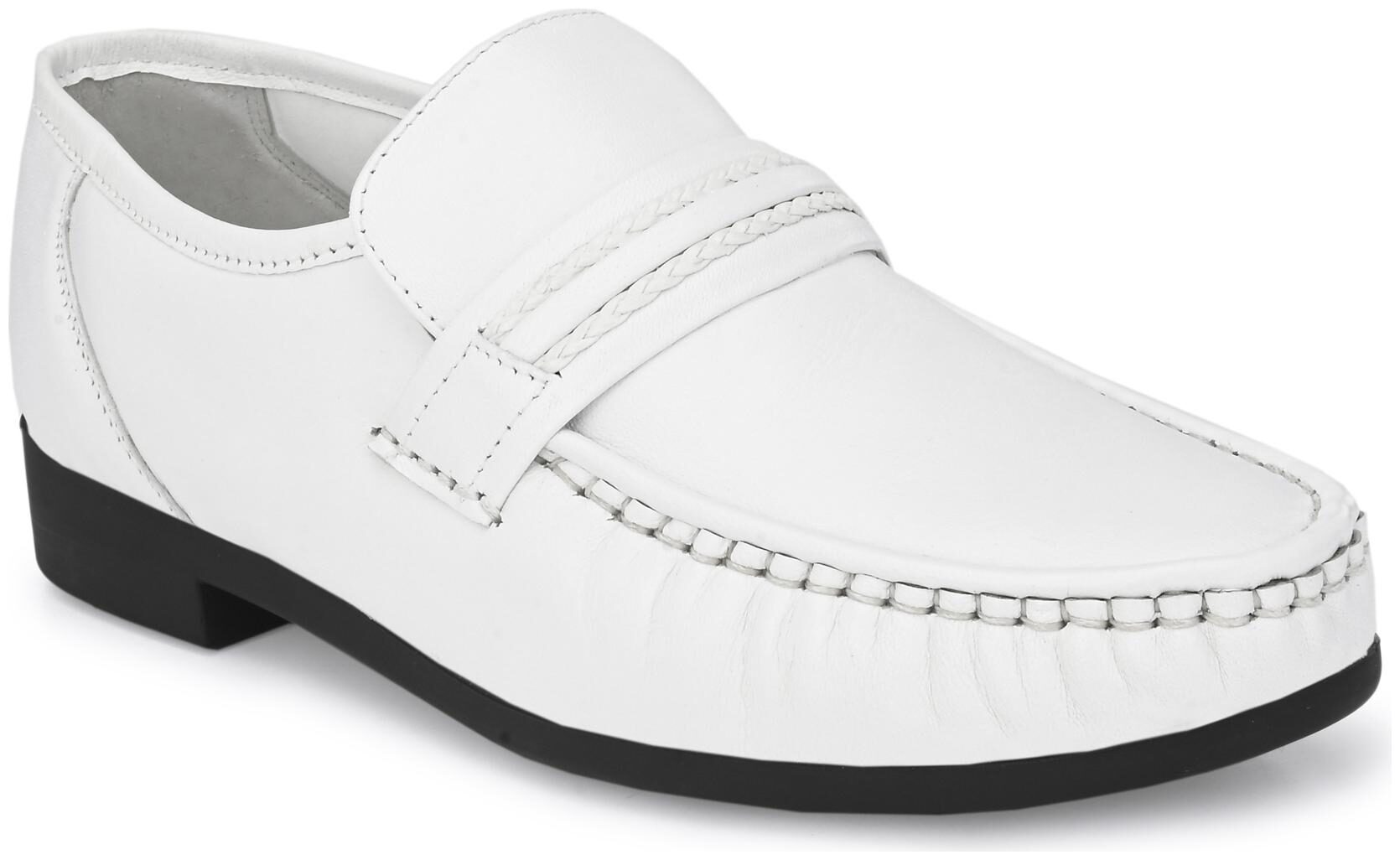 

Hitz Men White Slip-On Formal Shoes - 837-WHITE
