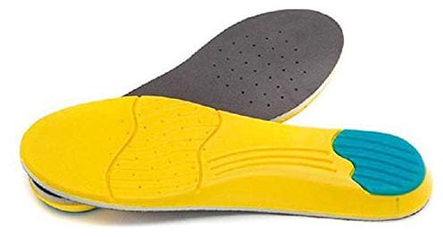 House of Quirk Shoe Soles PU Breathable Athletic Memory Foam Insoles (Yellow Grey)