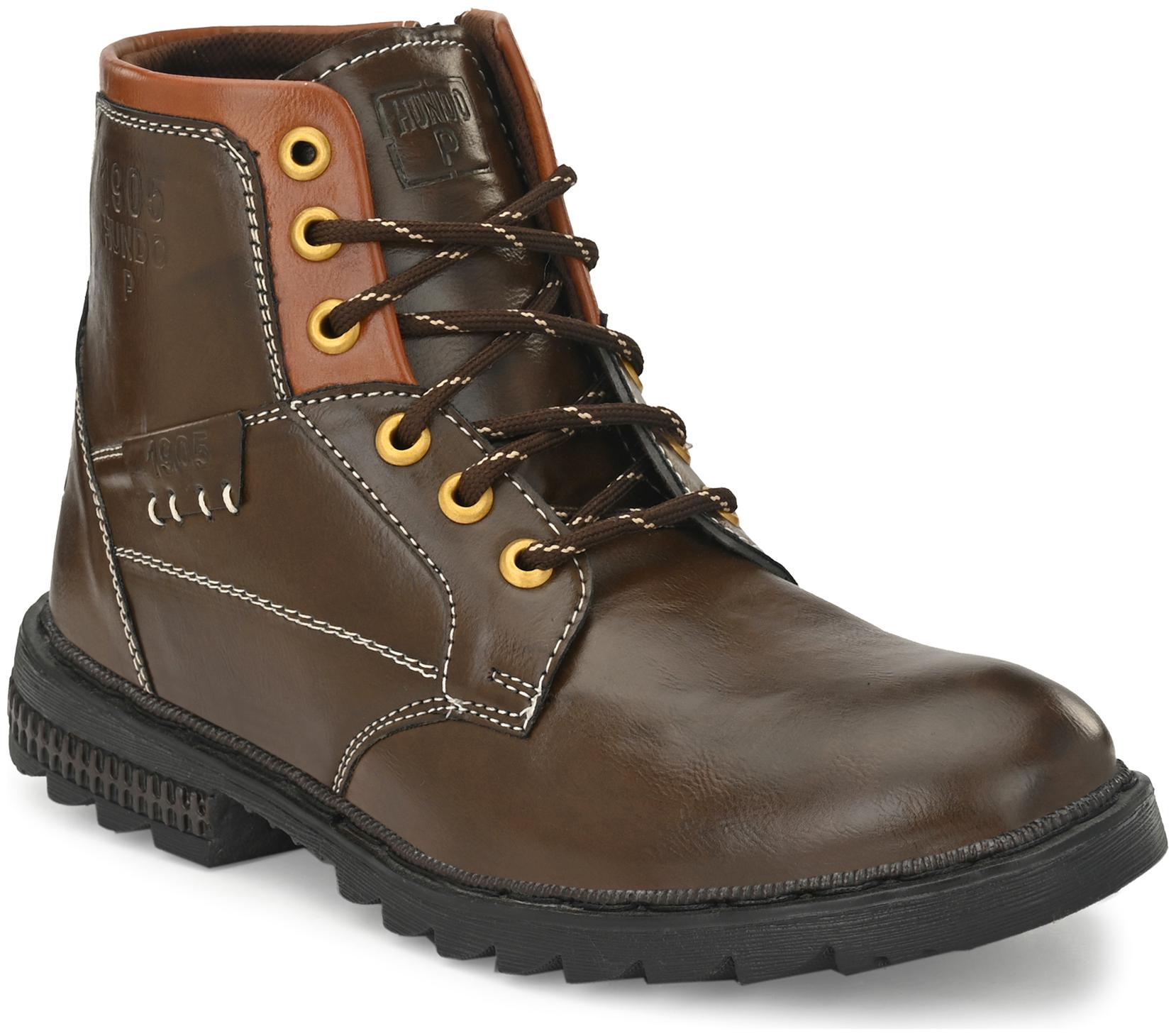 

HUNDO P Men Brown Outdoor Boots - HUNDO-23-BROWN