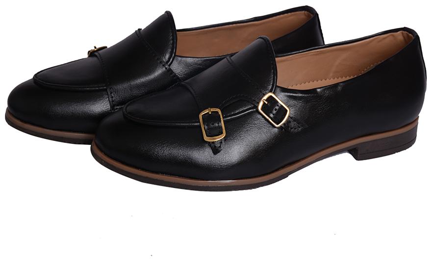 

Hush Berry Monk Synthetic Leather Casual Formal Dress Loafers Moccasins Shoes(6 Black)