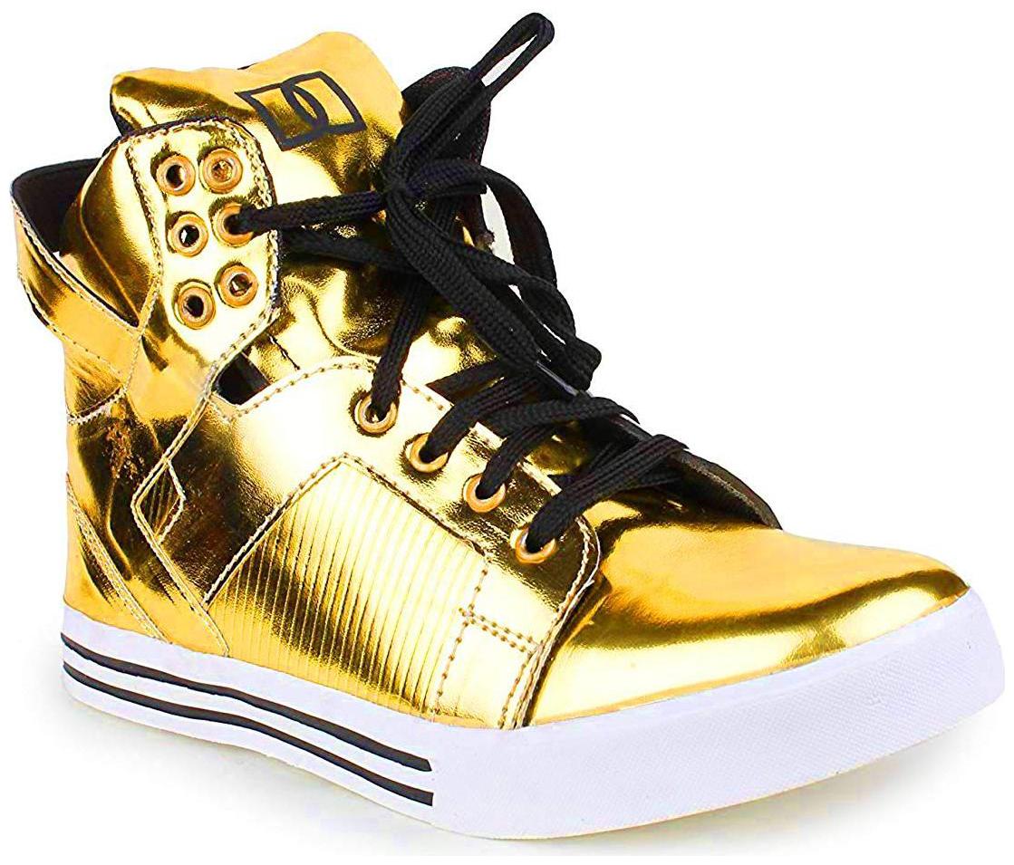 

HUSH BERRY Men Gold Sneakers