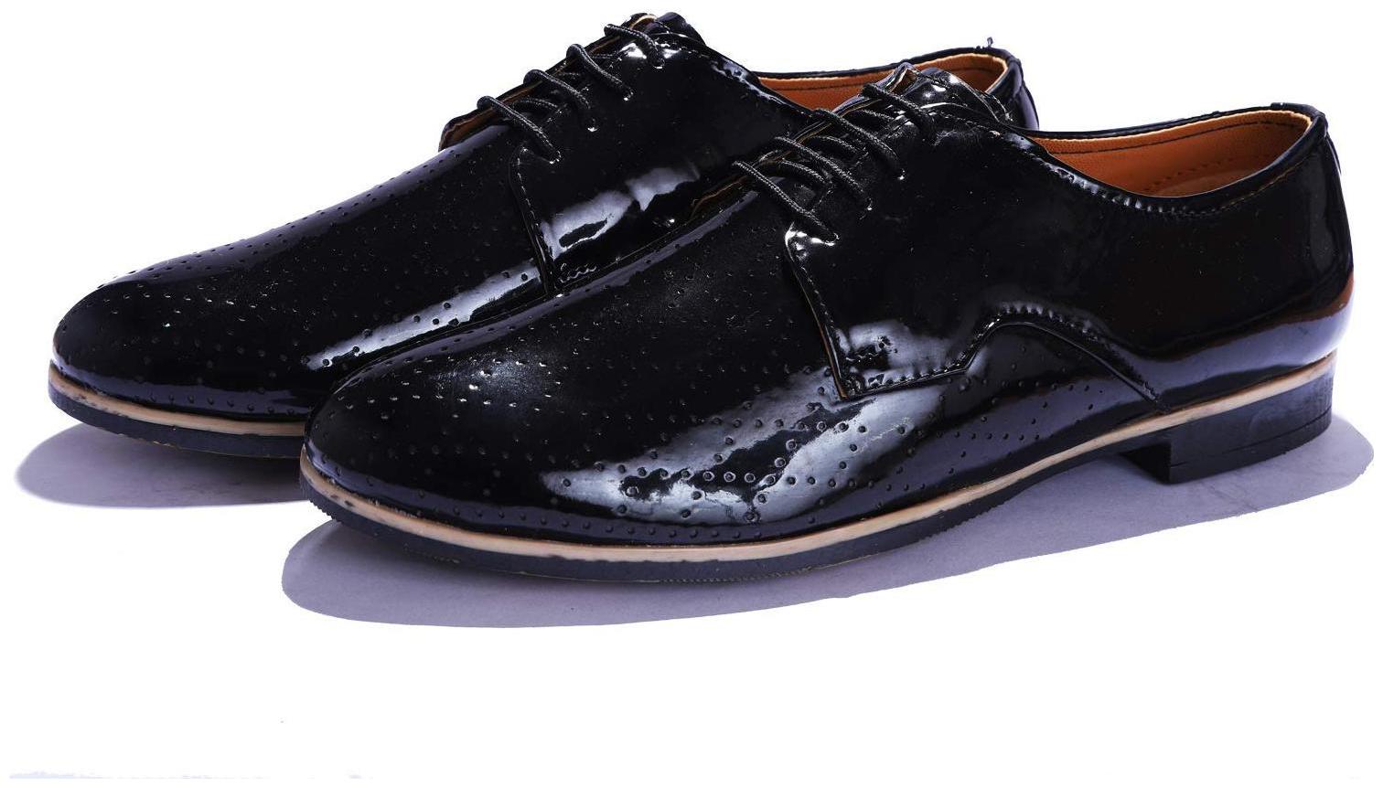 

HUSH BERRY Men Black Derby Formal Shoes - MTEP