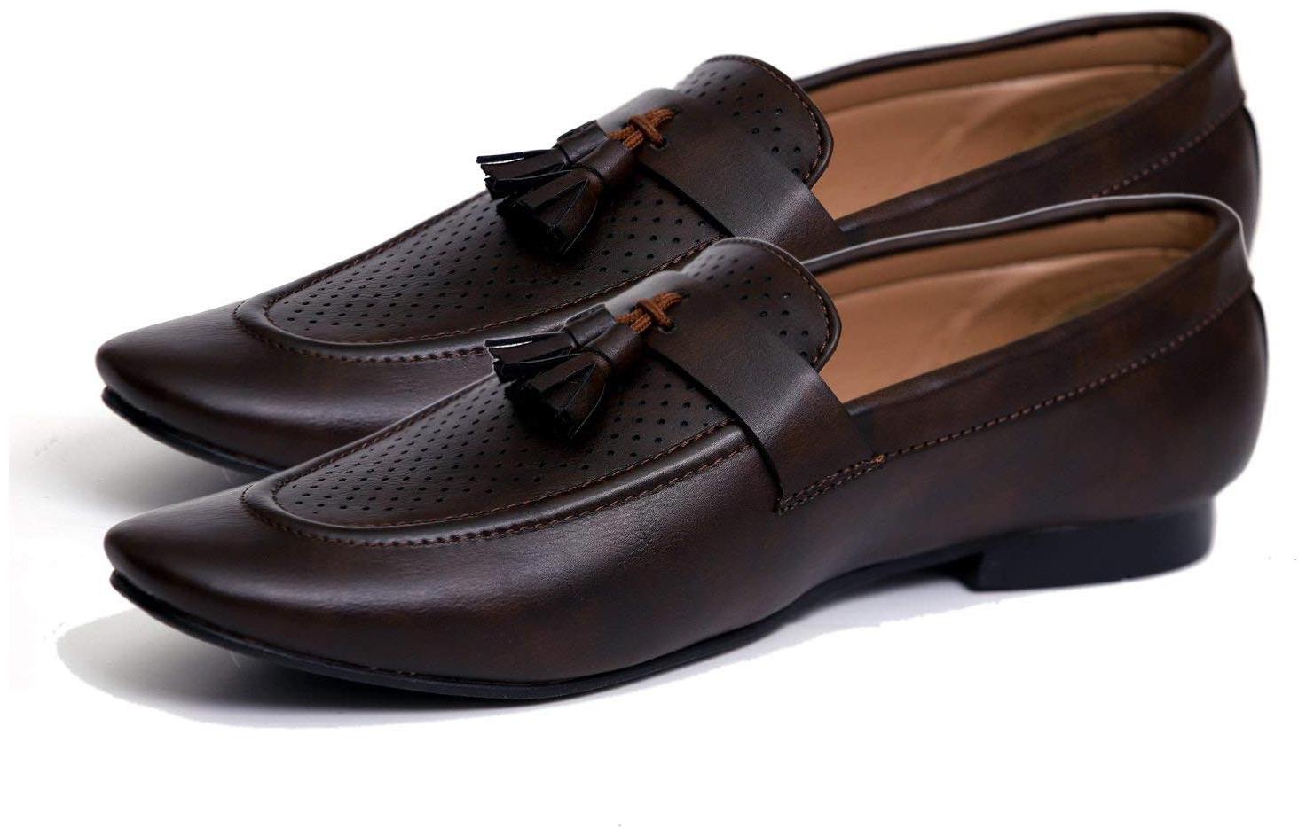 

Hush Berry Synthetic Leather Slip On Big Size Corporate Casual Shoes